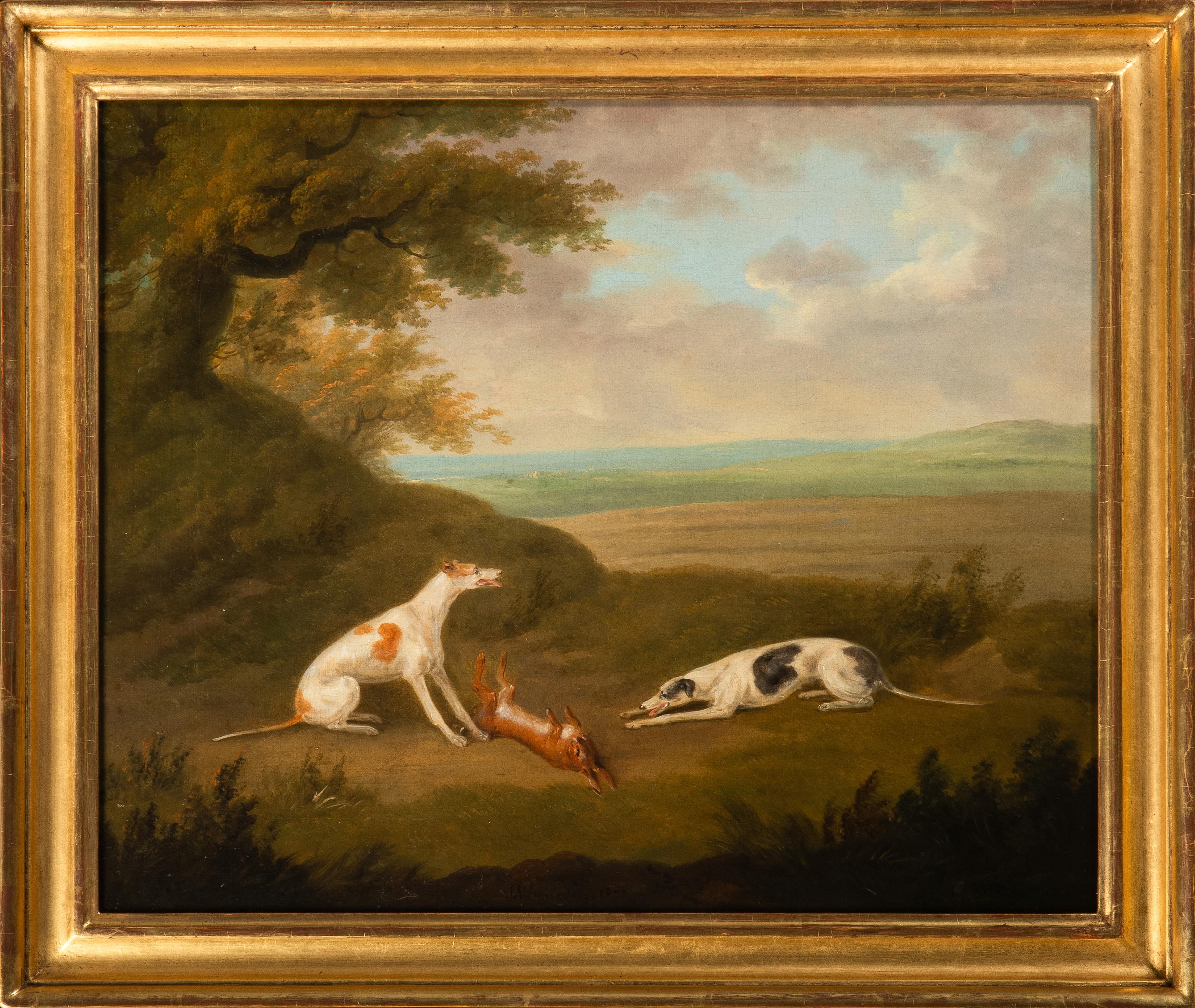 Una coppia - Greyhounds coursing - Painting Antichi maestri di John Nost Sartorius