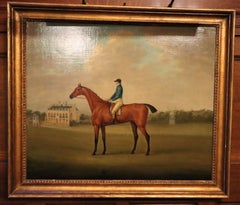 Biddick (par Dick Andrews) un cheval de course de la baie, avec Jockey au sommet de 1815