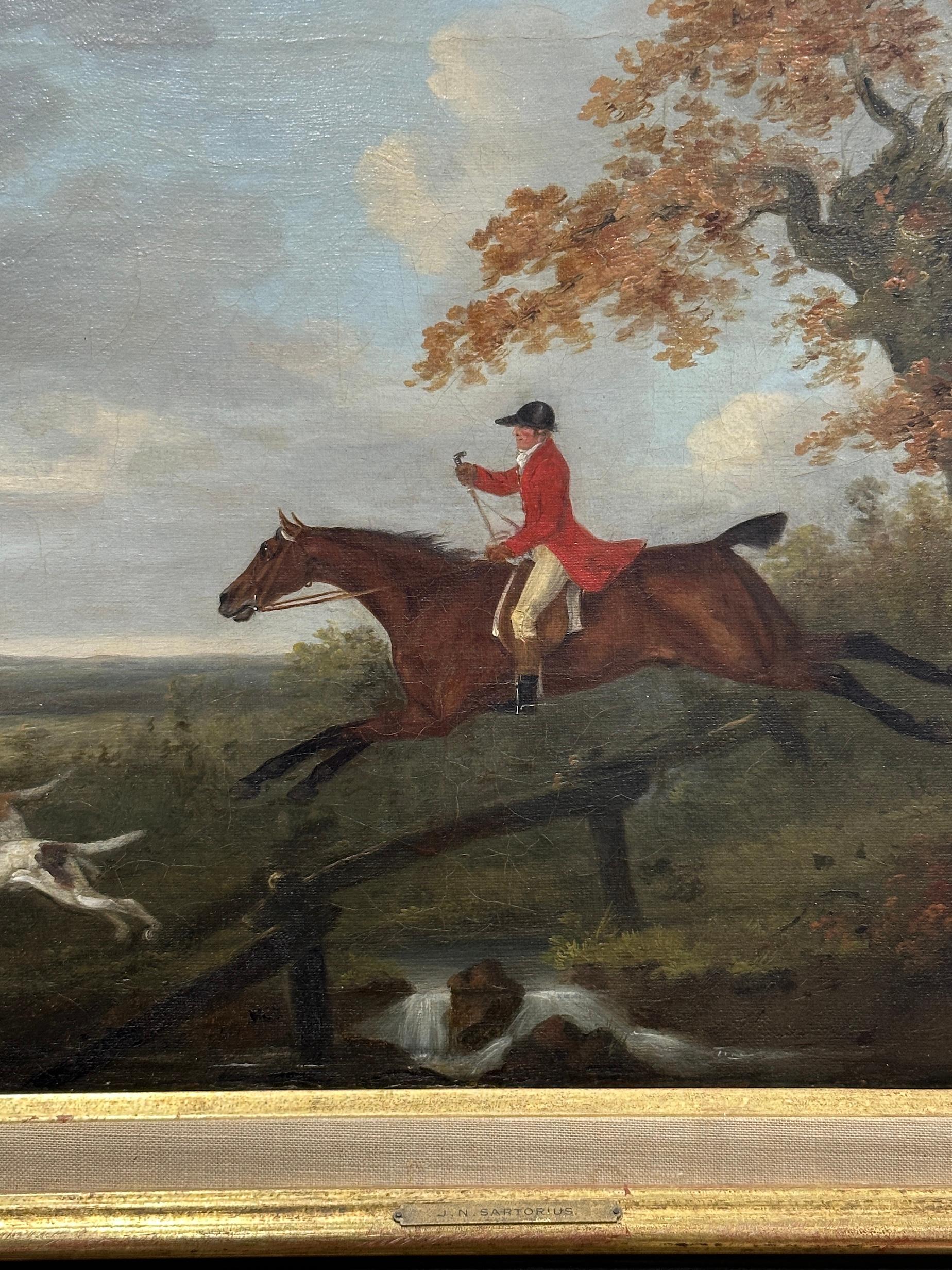 John Nost Sartorius (1759–1828)
Fox Hunter and Hounds
Oil on canvas, circa 1810
Provenance: Ackermann & Johnson, London

A fine and spirited example of early 19th-century English sporting art by the celebrated equestrian painter John Nost Sartorius,
