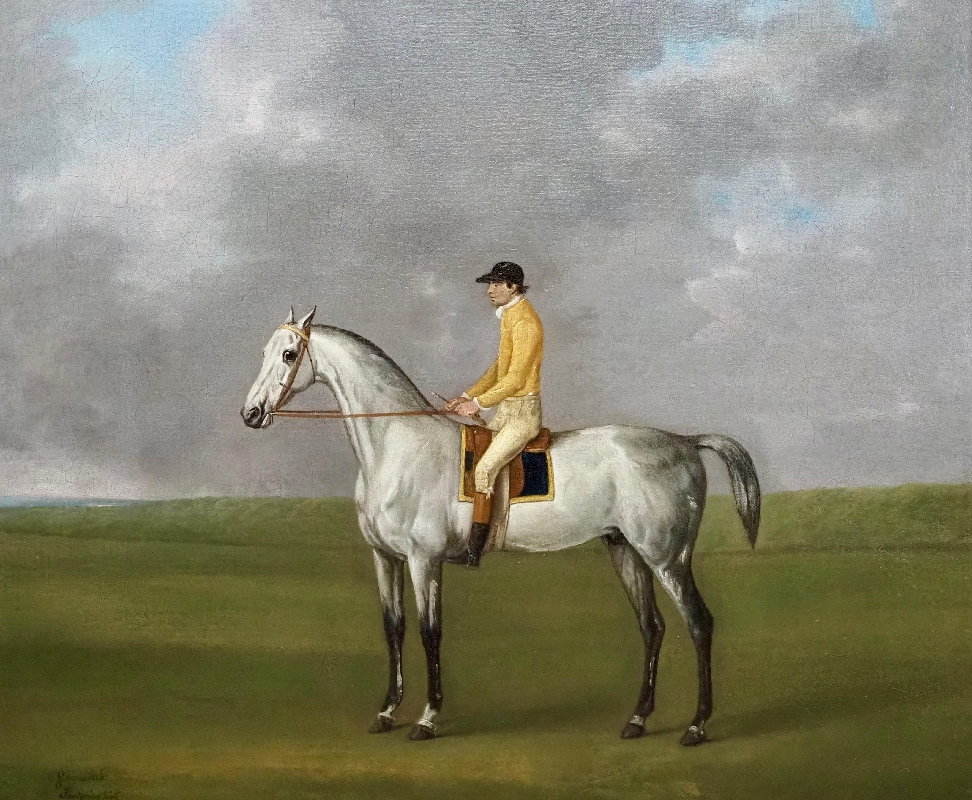 Gimcrack mit Jockey oben, in den Farben des 1. Earl Grosvenor – Painting von John Nost Sartorius
