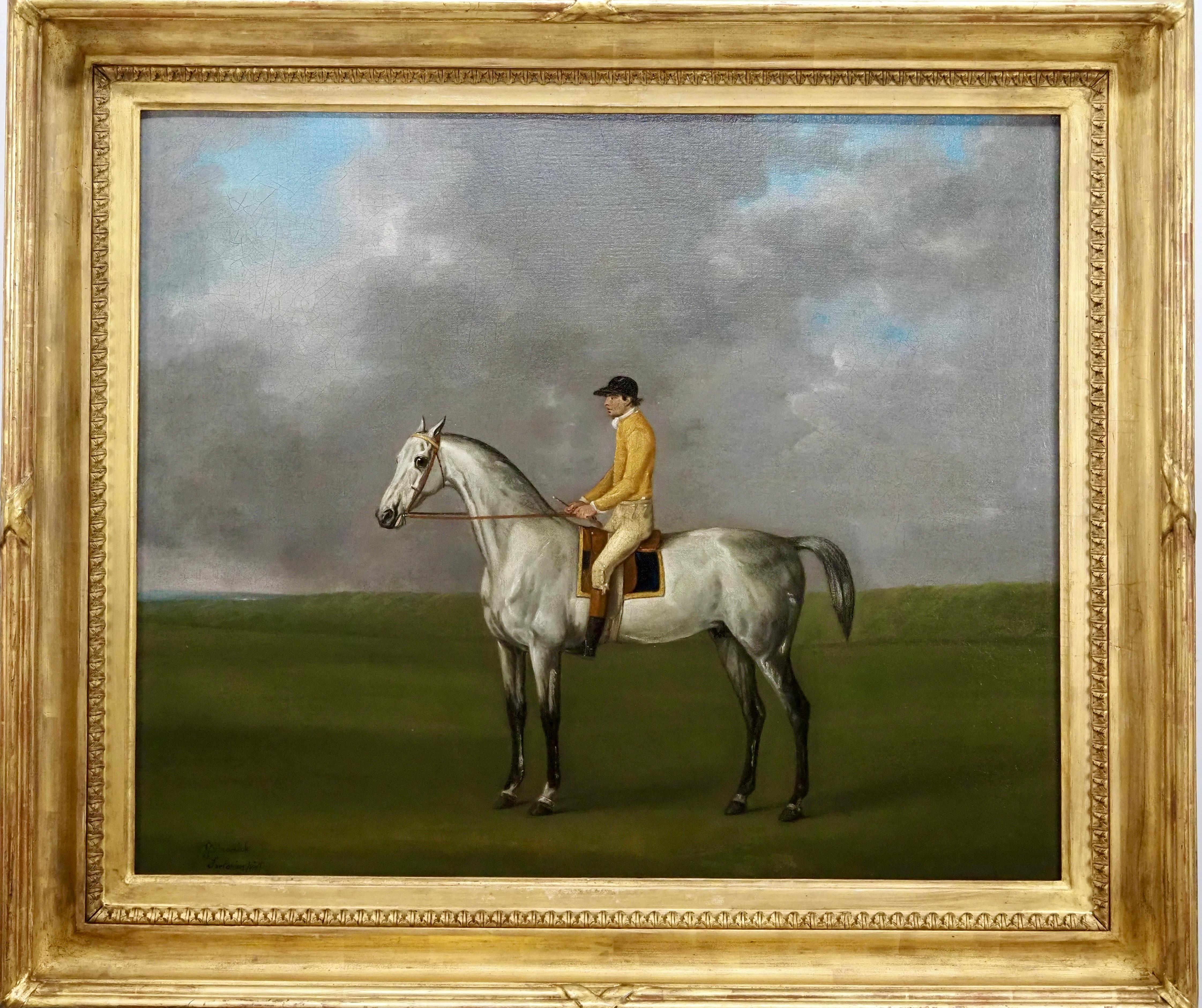 John Nost Sartorius Landscape Painting - Gimcrack with jockey up, wearing the colours of 1st Earl Grosvenor
