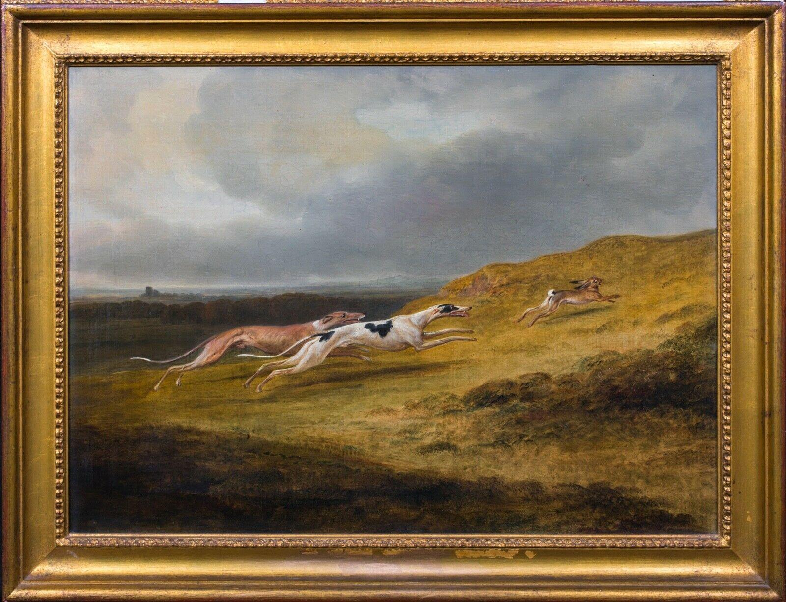 Greyhounds Coursing, 18th Century  - Painting by John Nost Sartorius
