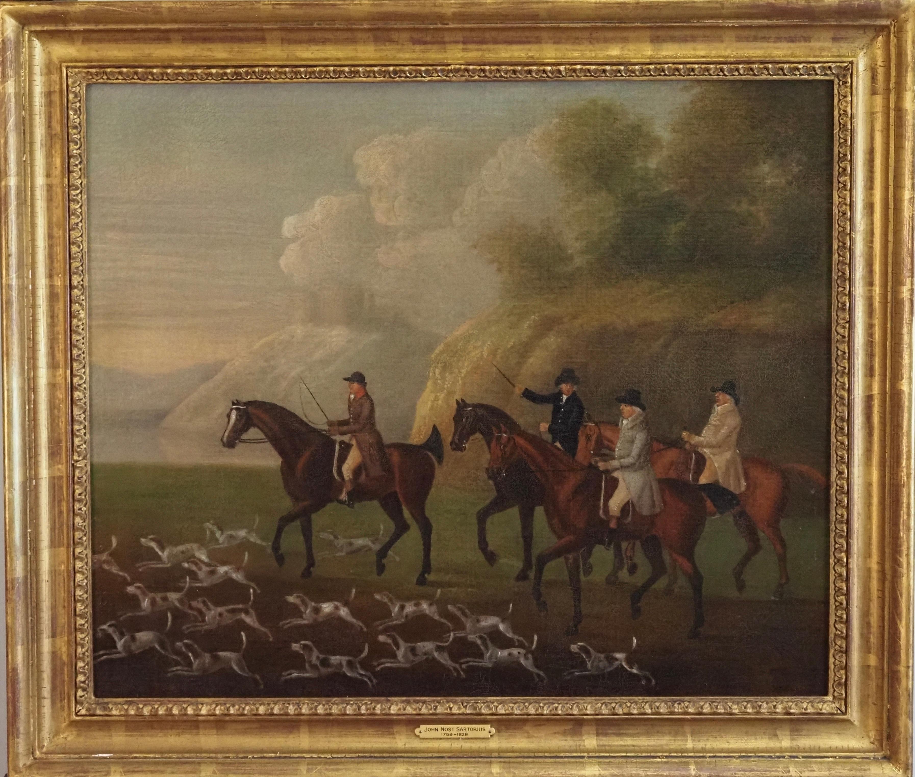 John Nost Sartorius (1759-1828)
Hunters and foxhounds setting off for the Hunt
Oil on canvas
Canvas size - 18 x 22 in
Framed size - 22 x 25 1/2 in

Provenance: with Lane Fine Art, London;
Where purchased by the present owner. 

John Nost Sartorius