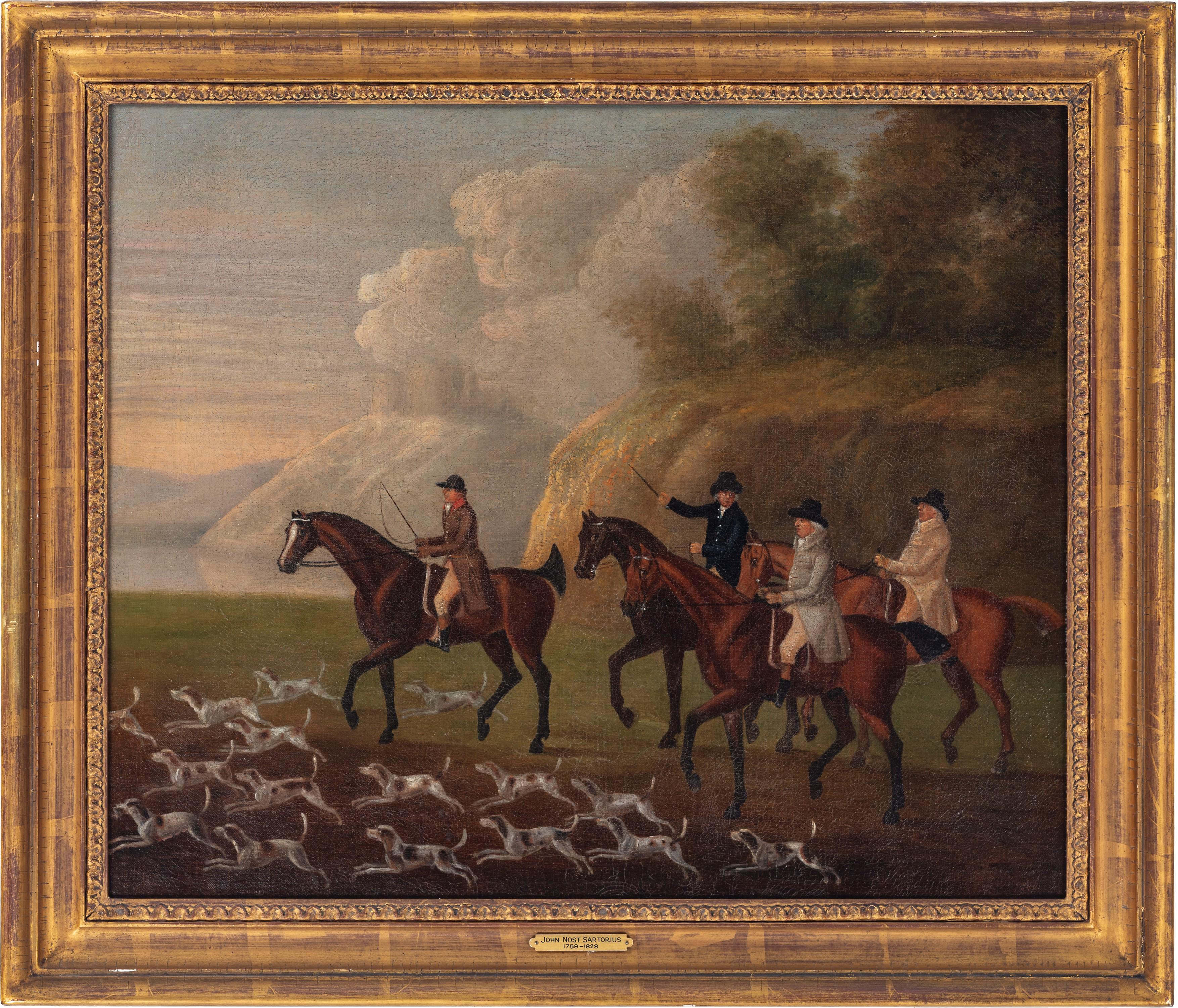 John Nost Sartorius Landscape Painting - Setting off for the Hunt