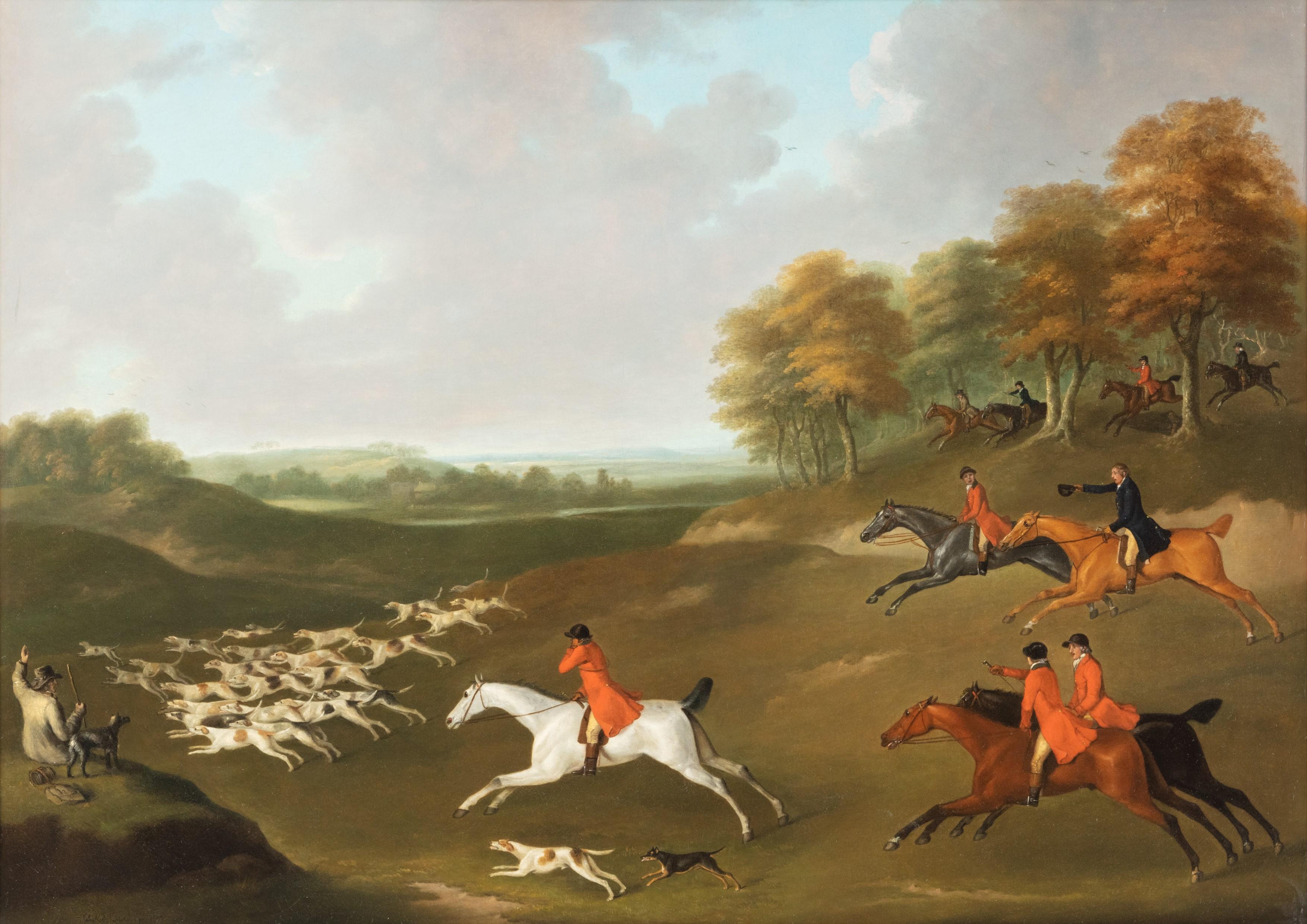 The Hunt - In Full Cry - Painting by John Nost Sartorius