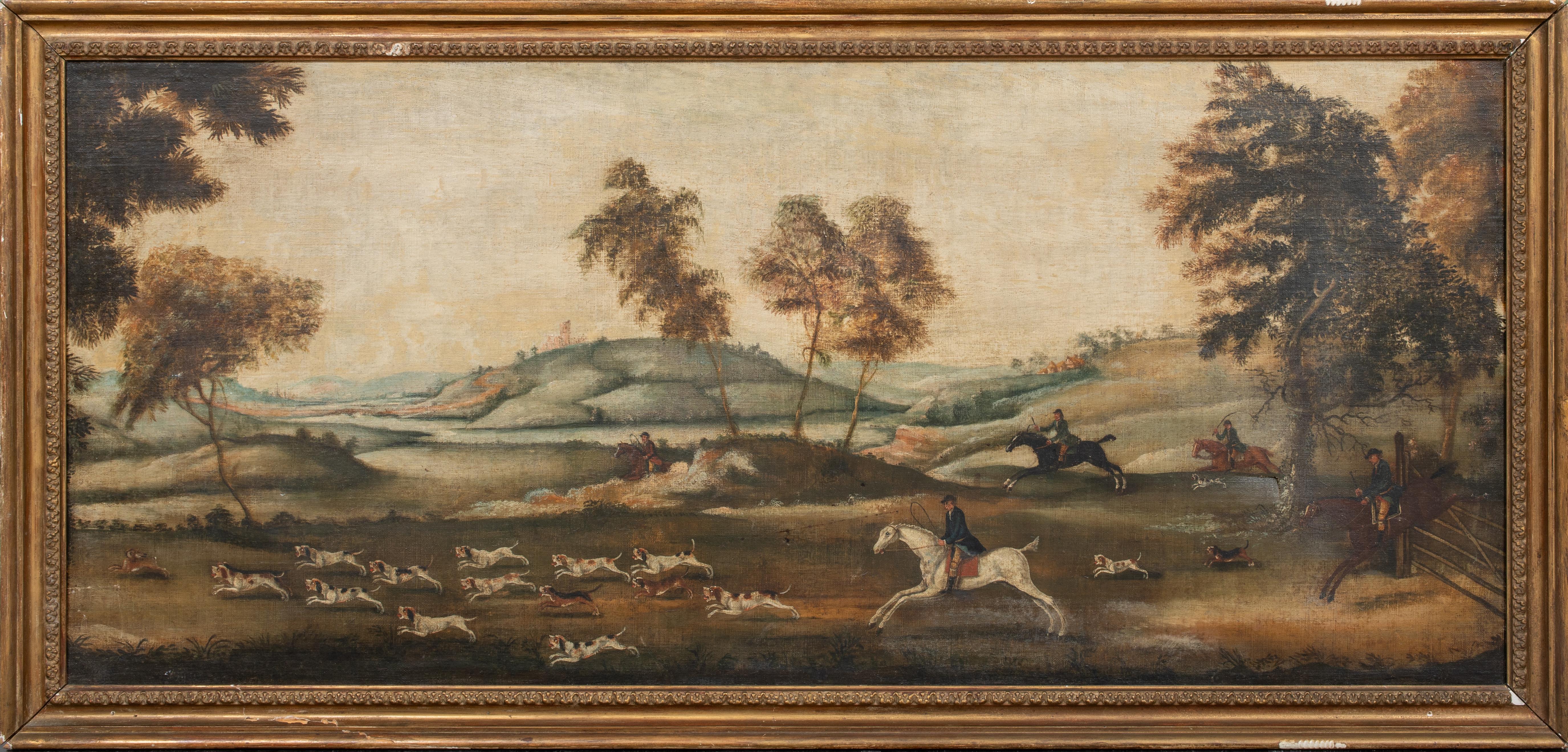 John Nott Sartorius SNR Animal Painting - The Fox Hunting Party, dated 1770  John Nost SARTORIUS (1759-1828) 