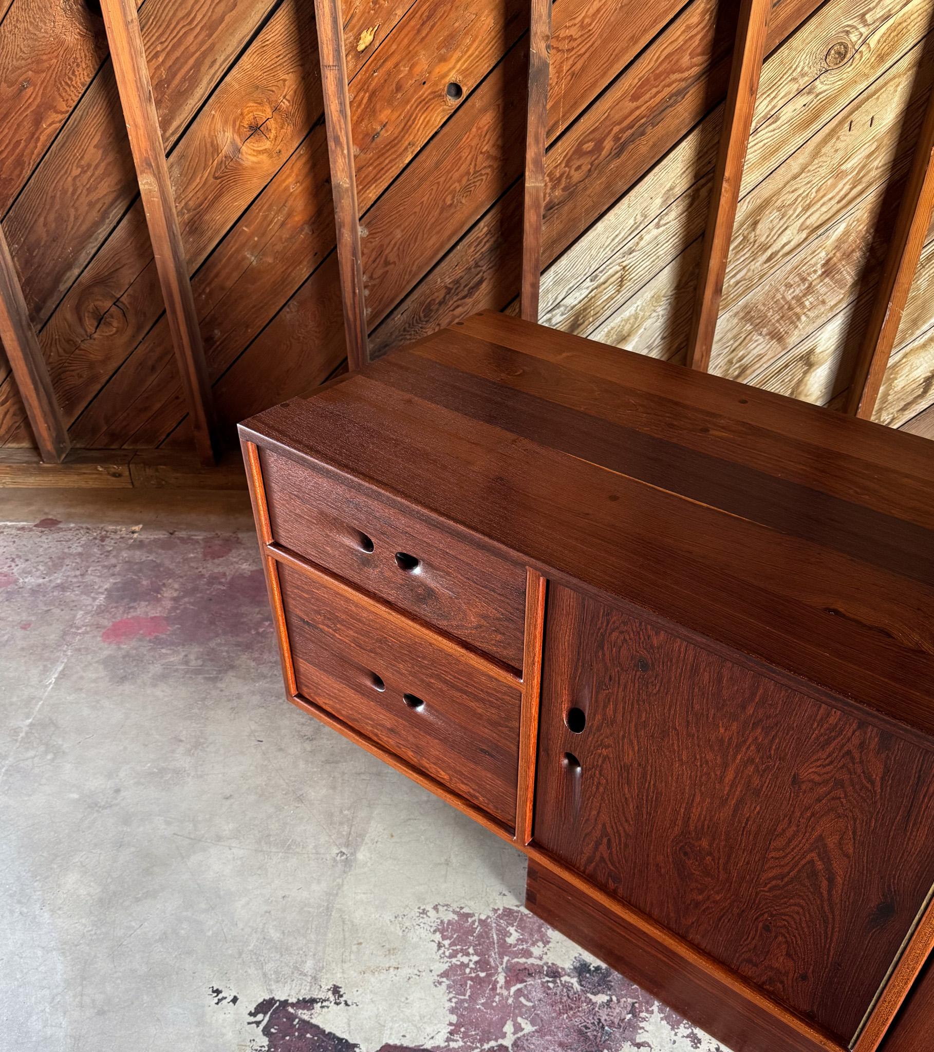 John Nyquist Handcrafted Louro Preto Credenza, California, 1971 8