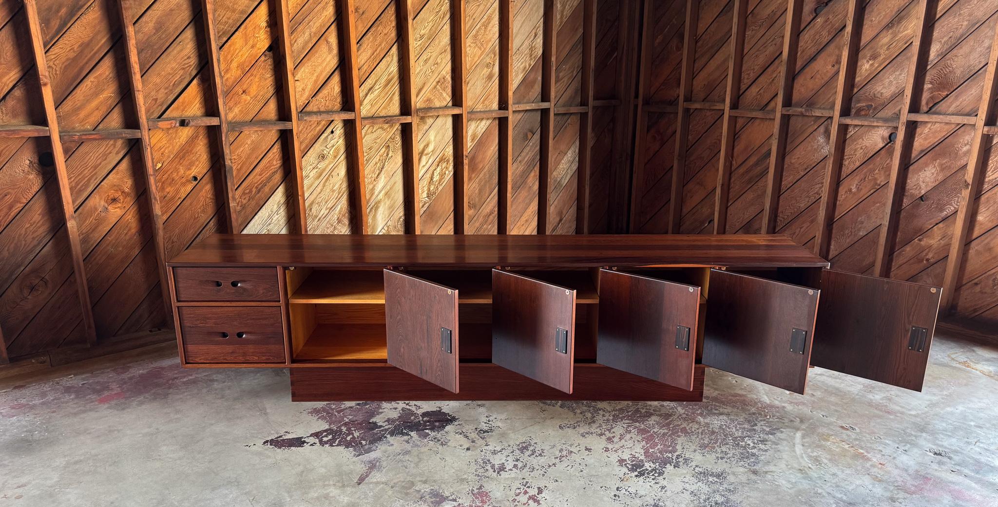 John Nyquist Handcrafted Louro Preto Credenza, California, 1971 11