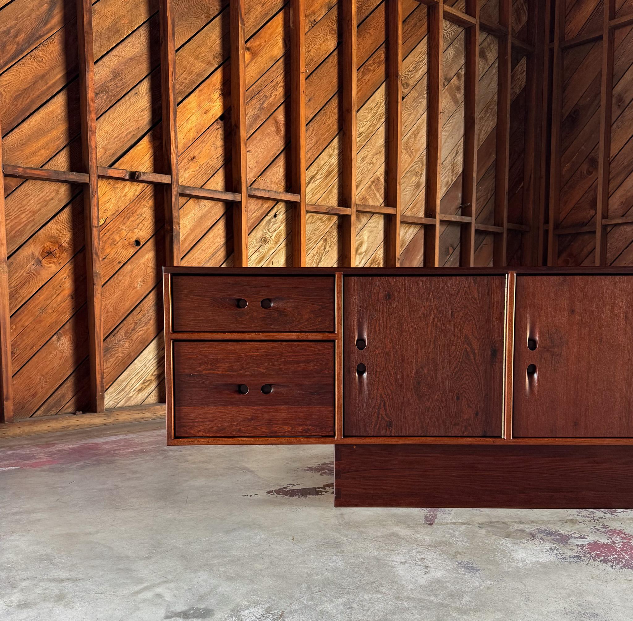 Mid-Century Modern John Nyquist Handcrafted Louro Preto Credenza, California, 1971