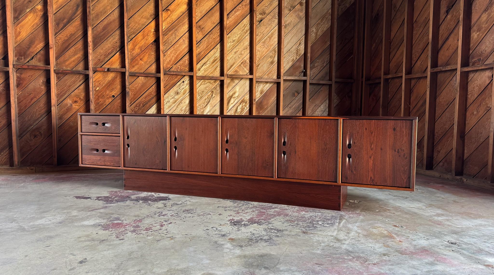 20th Century John Nyquist Handcrafted Louro Preto Credenza, California, 1971