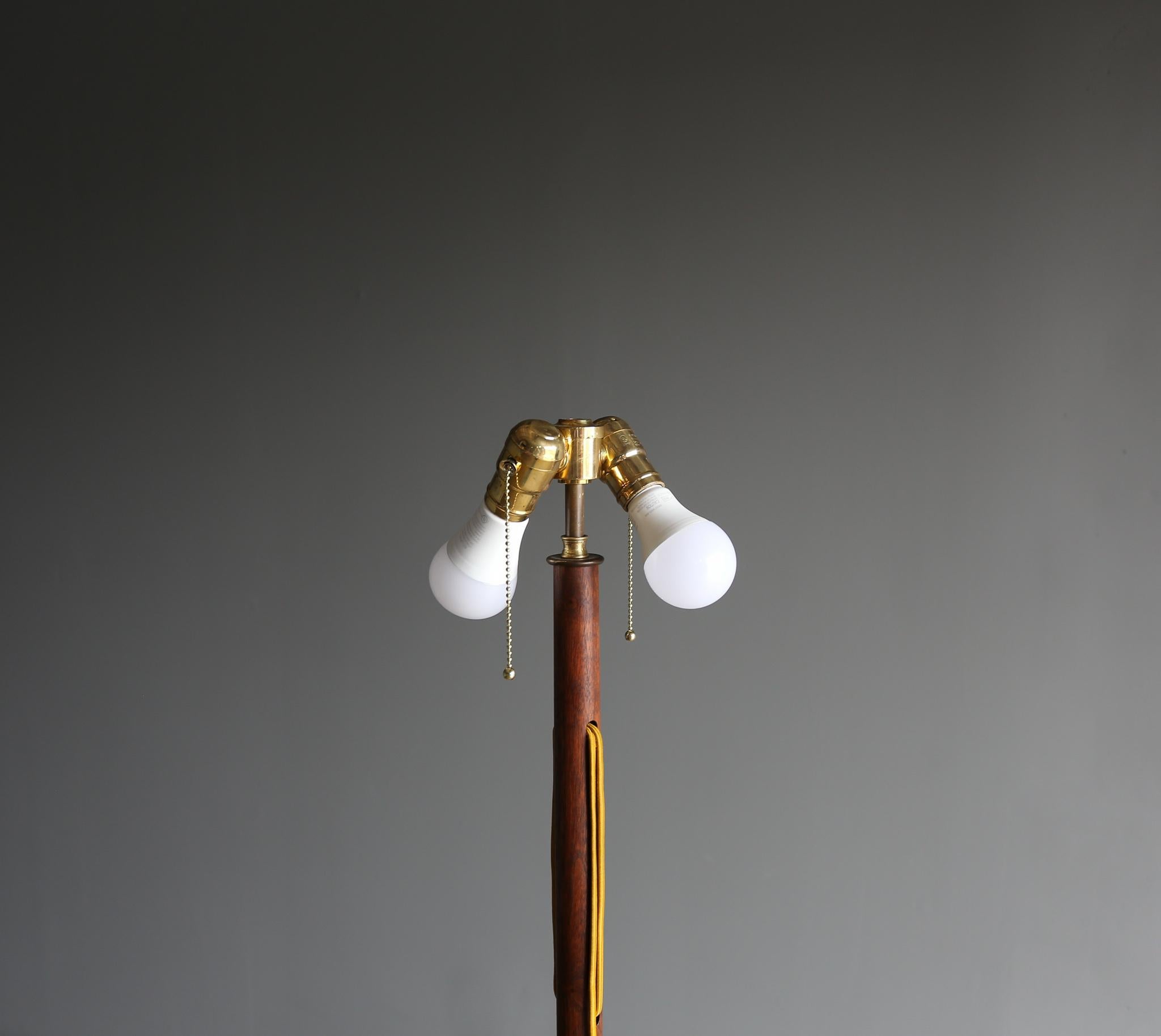 John Nyquist Handcrafted Walnut Floor Lamp, circa 1970 5