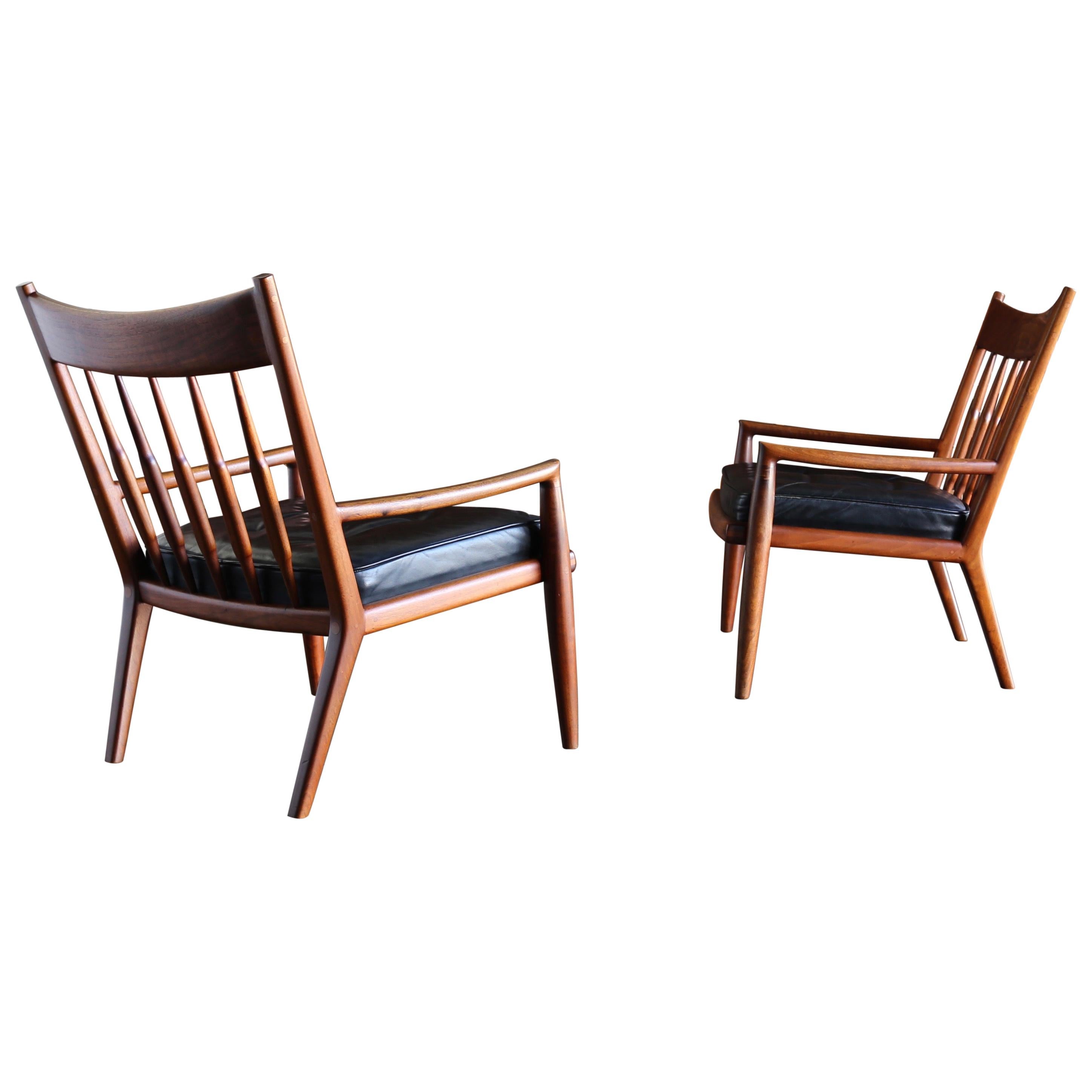 John Nyquist Handcrafted Walnut Lounge Chairs, circa 1970
