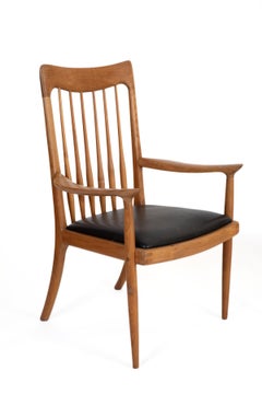 John Nyquist Stühle aus Nussbaum und Leder, die an Sam Maloof erinnern