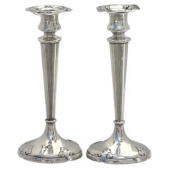 John O. Bellis, San Francisco, paire de bougeoirs en argent massif