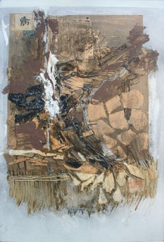 "So What How?" - Abstract Expressionist Earth Tone Abstract in Oil on Canvas