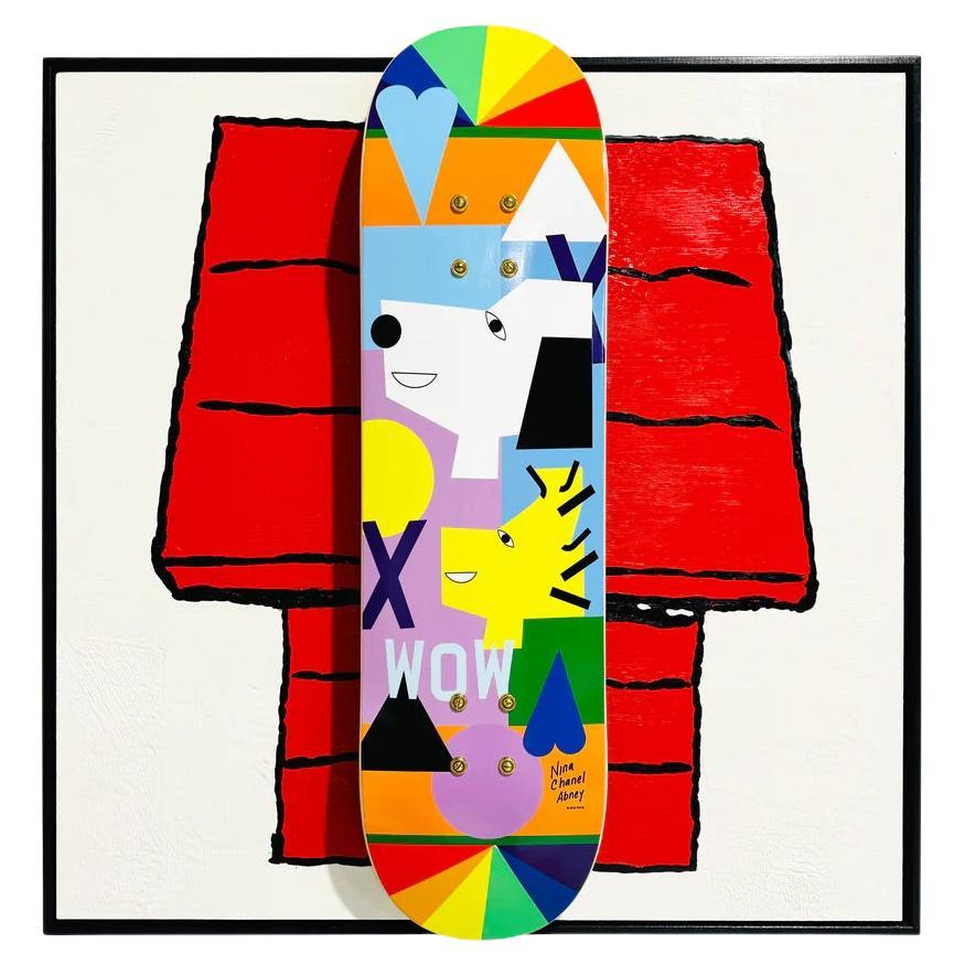 John O'Hara, Deck, Peanuts, 2023, Encaustic and Skate Deck Painting