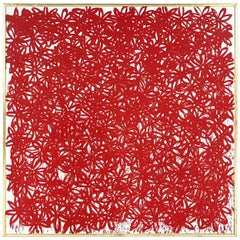 John O'Hara, Red Daisies, Encaustic Painting