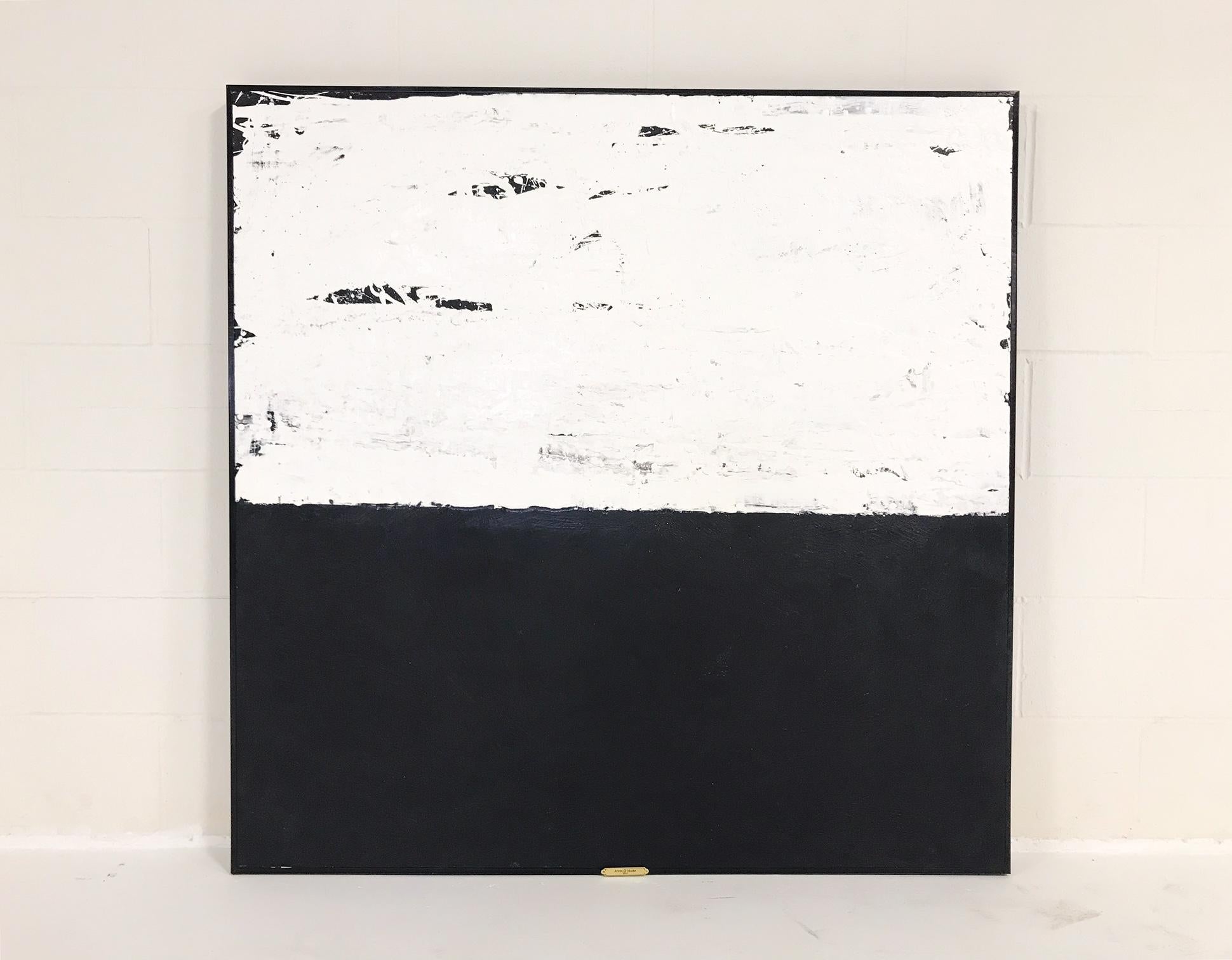 John O'Hara, White and Black IIII, Encaustic Painting In Excellent Condition In SAINT LOUIS, MO