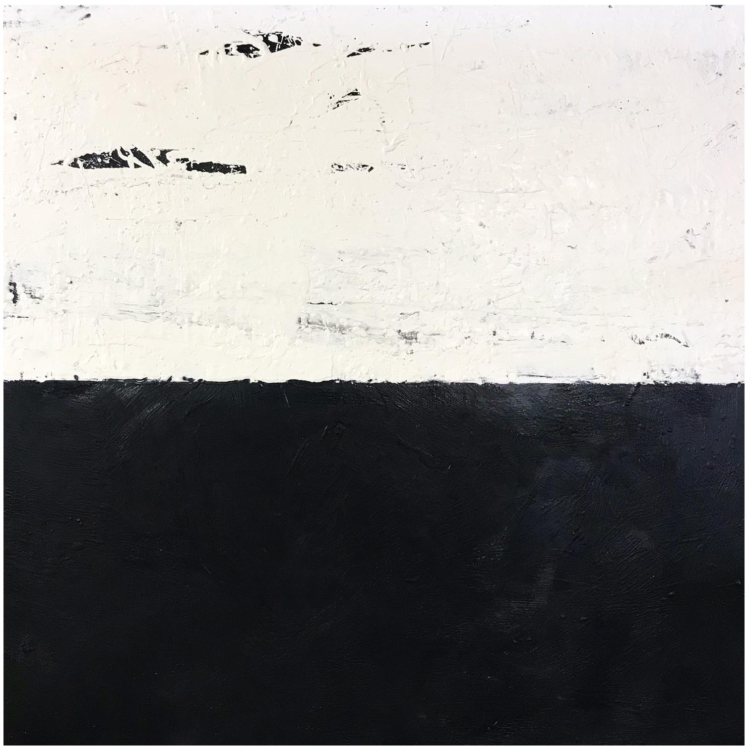 John O'Hara, White and Black IIII, Encaustic Painting