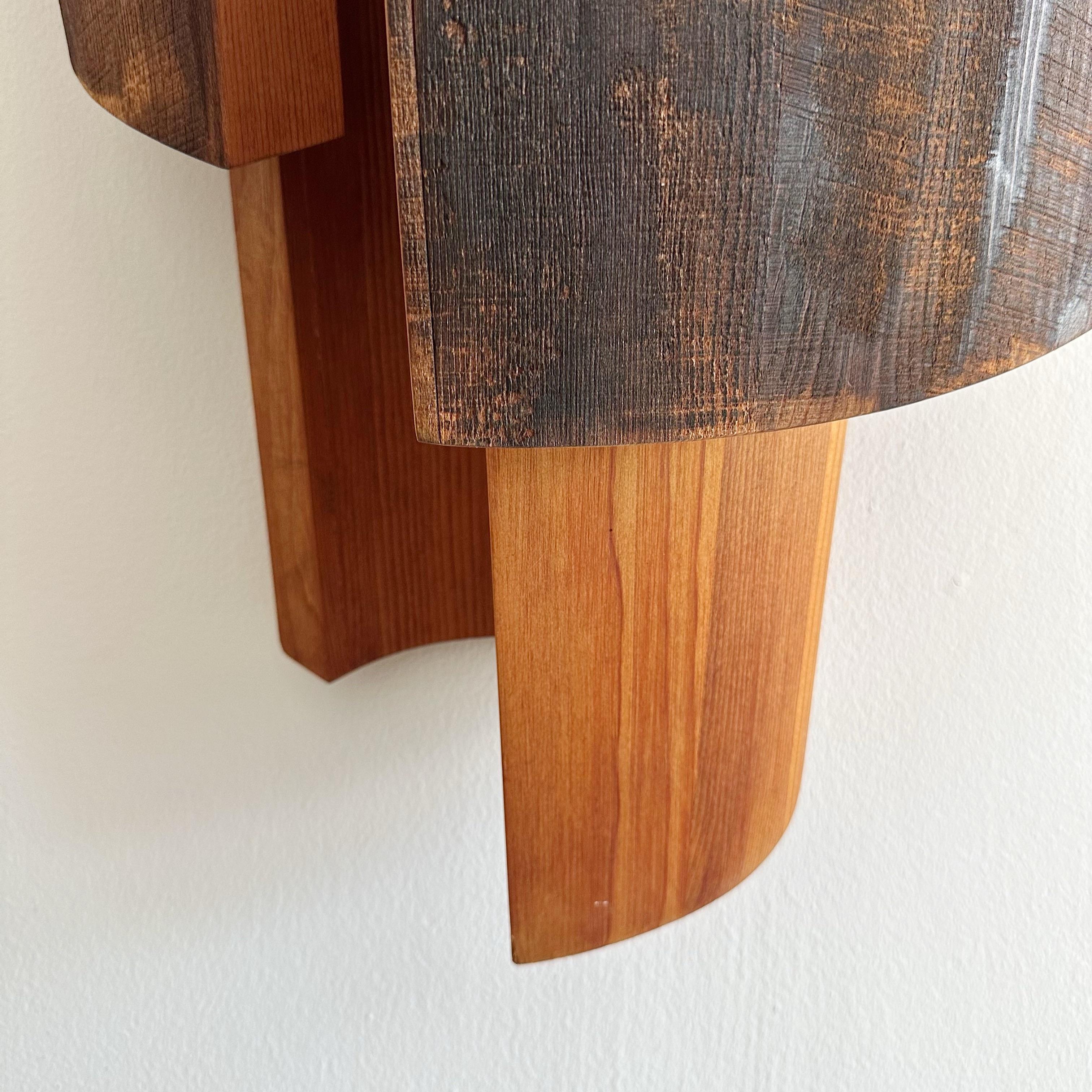 American John Okulick Abstract Wooden Wall Sculpture, 