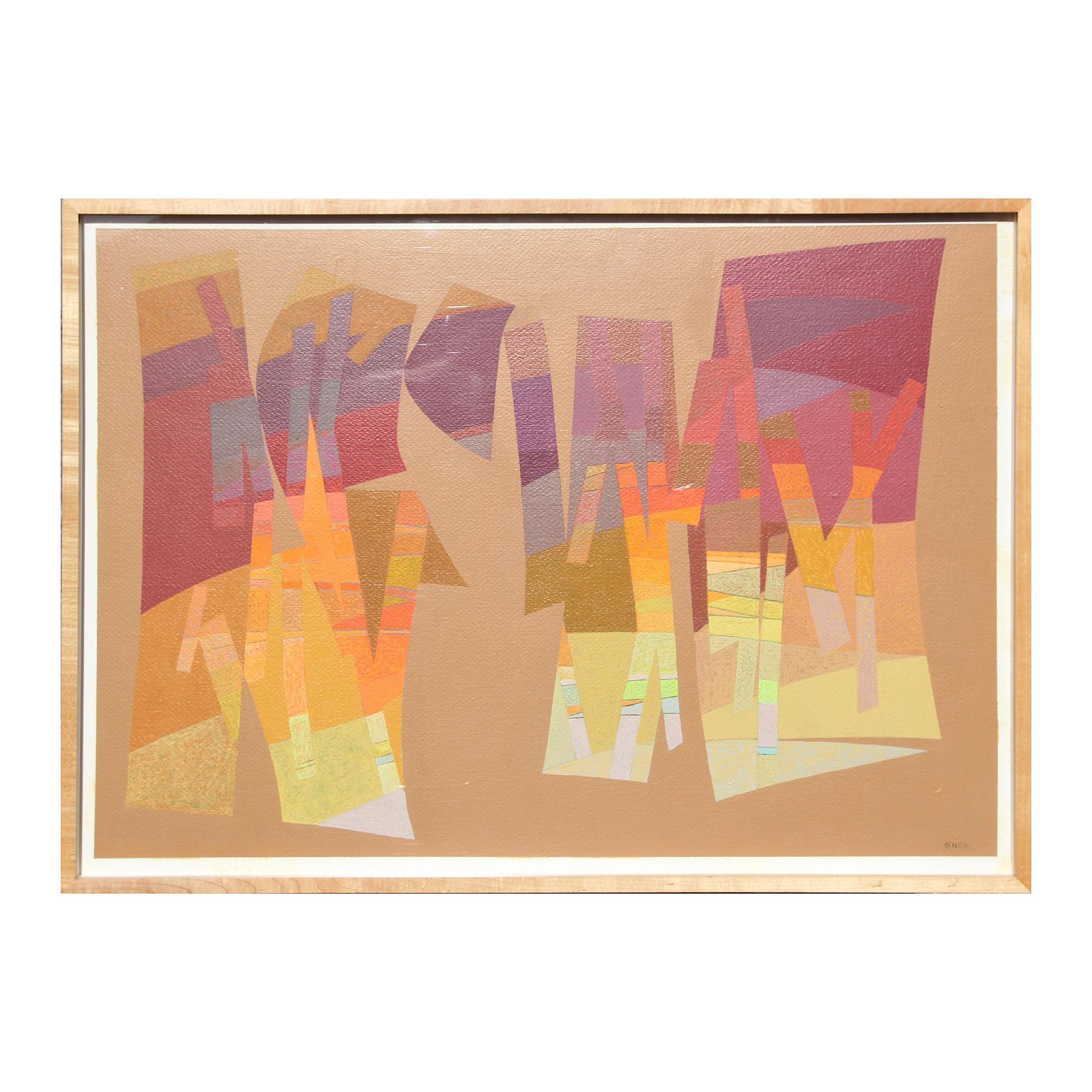 “Cotopaxi” Colorful Warm Toned Geometric Abstract Painting