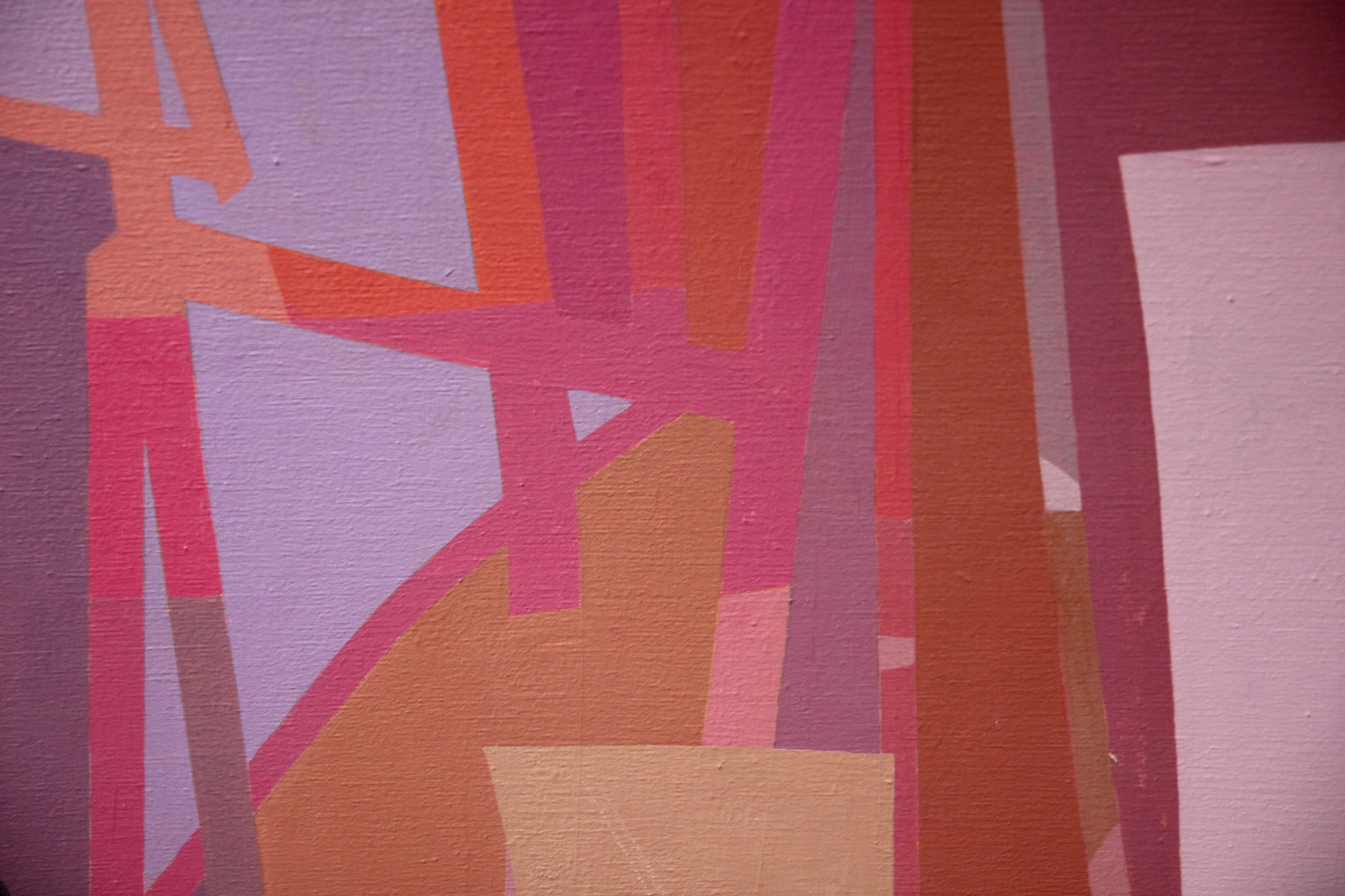 blush mod cubist abstract canvas wall art