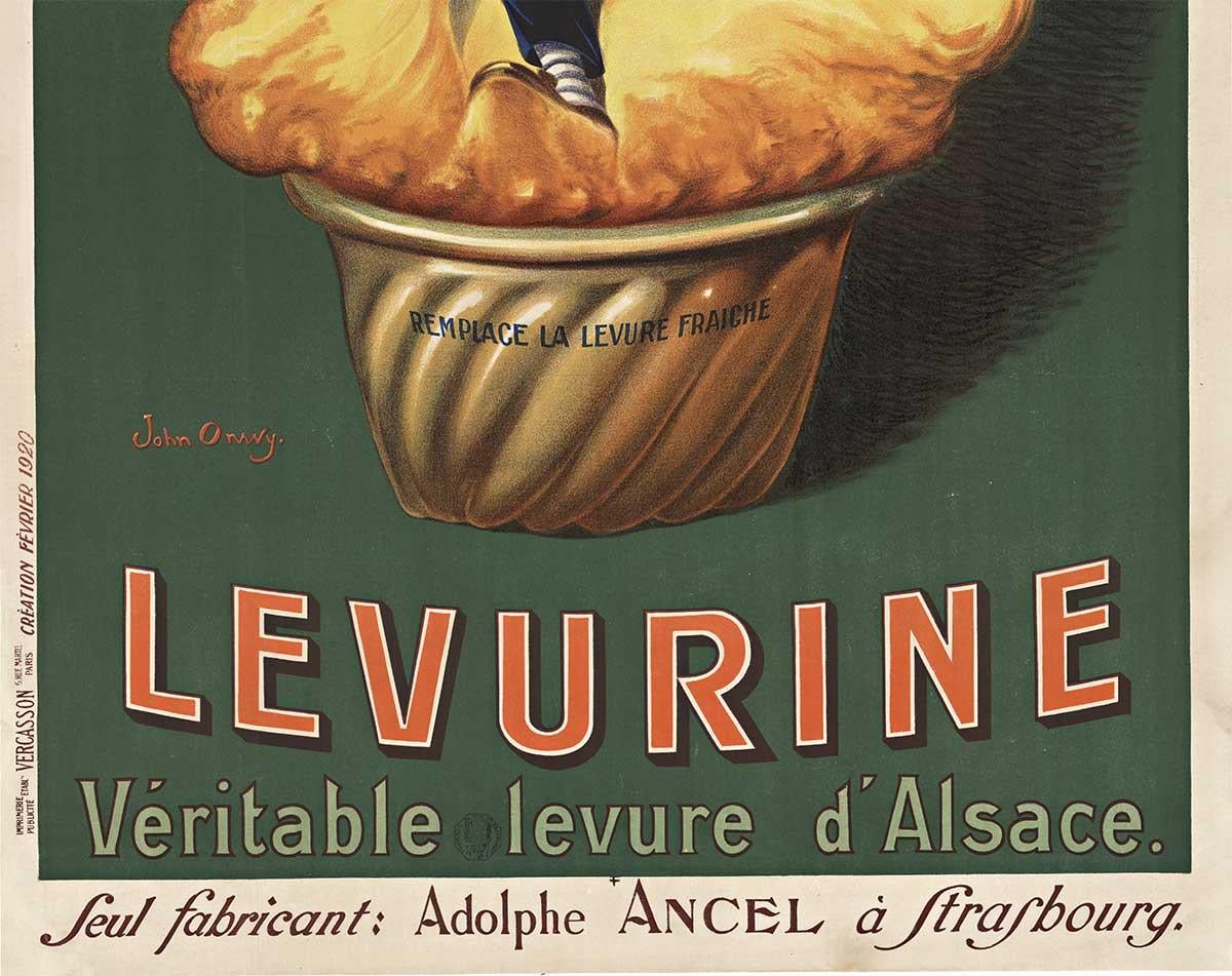 Cartel original Levurine francés de época, litografía completa - Print Art Decó de John Onwy