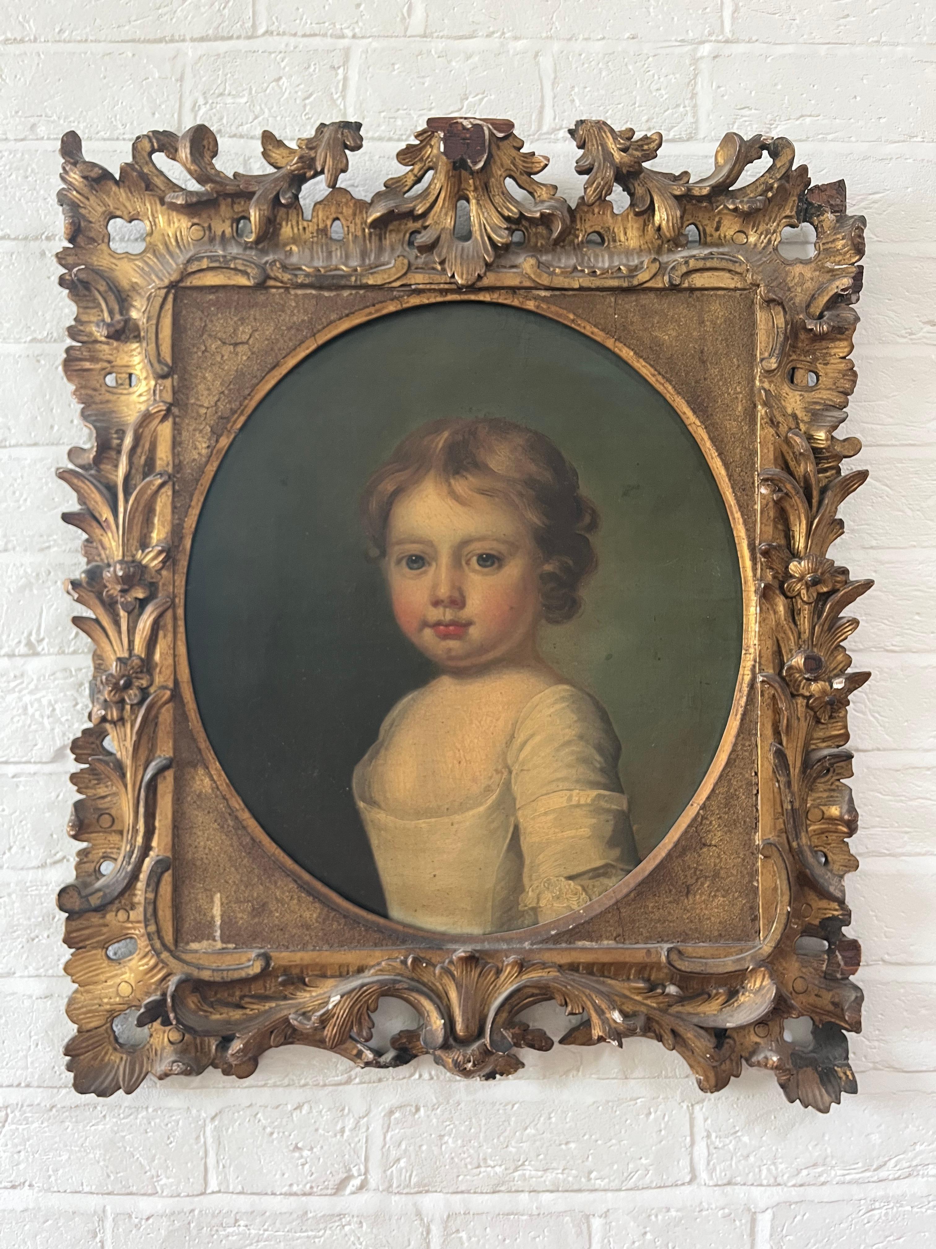 18th Century English School Portrait of a young girl, half length For Sale 13