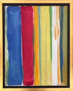 Untitled abstract blue, red & yellow oil painting, New York artist