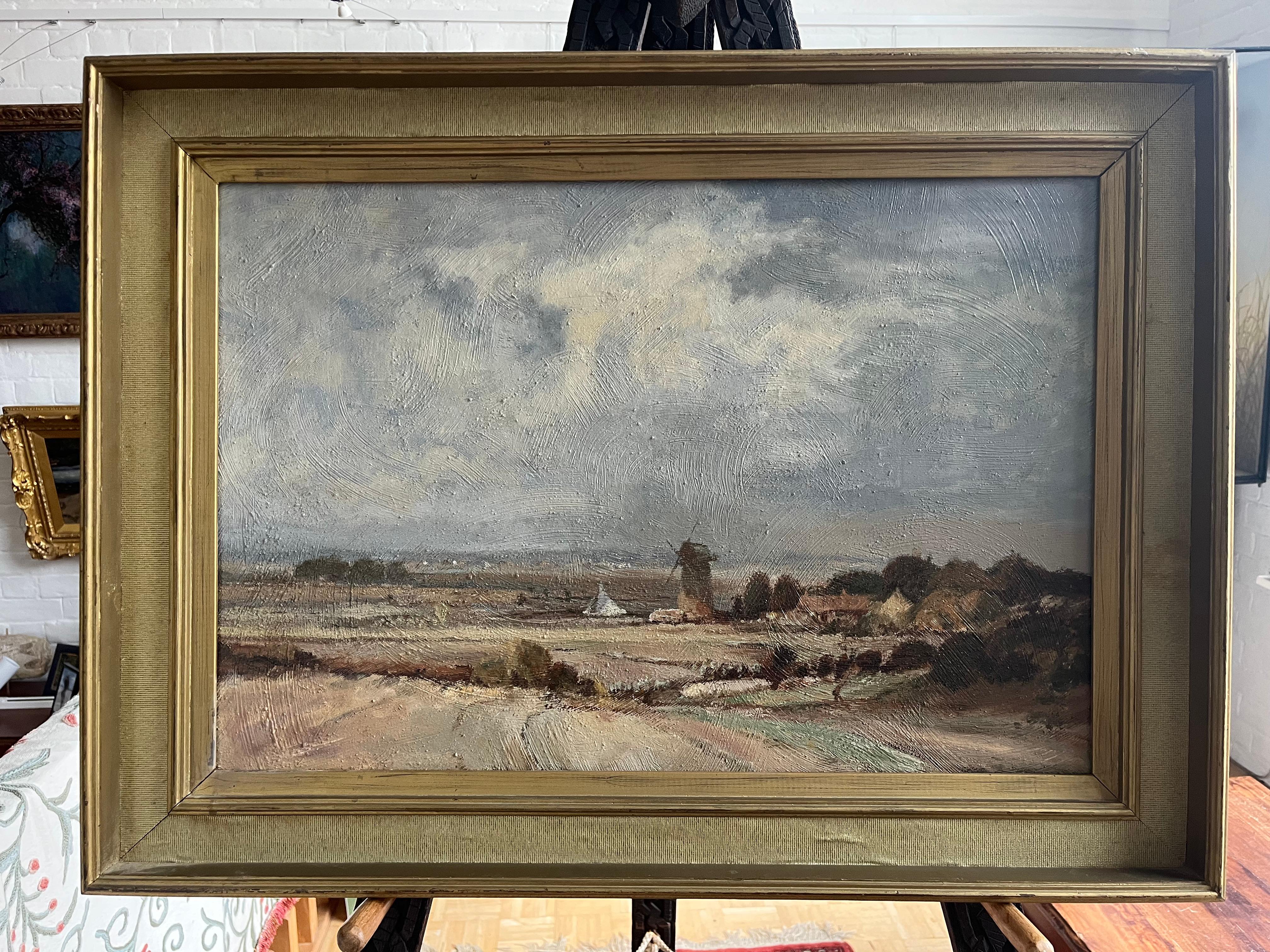 John Ormondroyd, Norfolk scene with windmill, Follower of Edward Seago For Sale 2