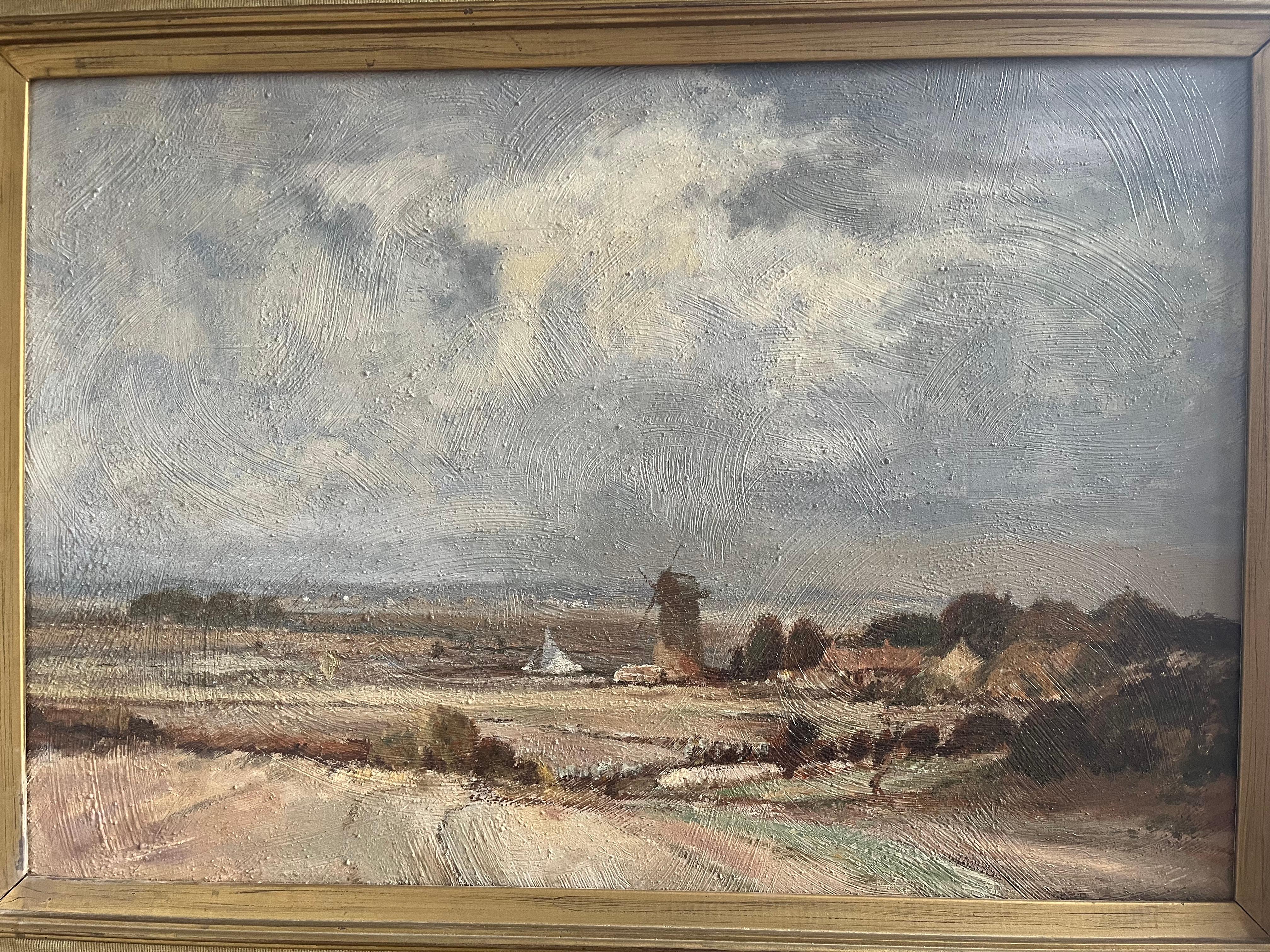 John Ormondroyd, Norfolk scene with windmill, Follower of Edward Seago For Sale 6