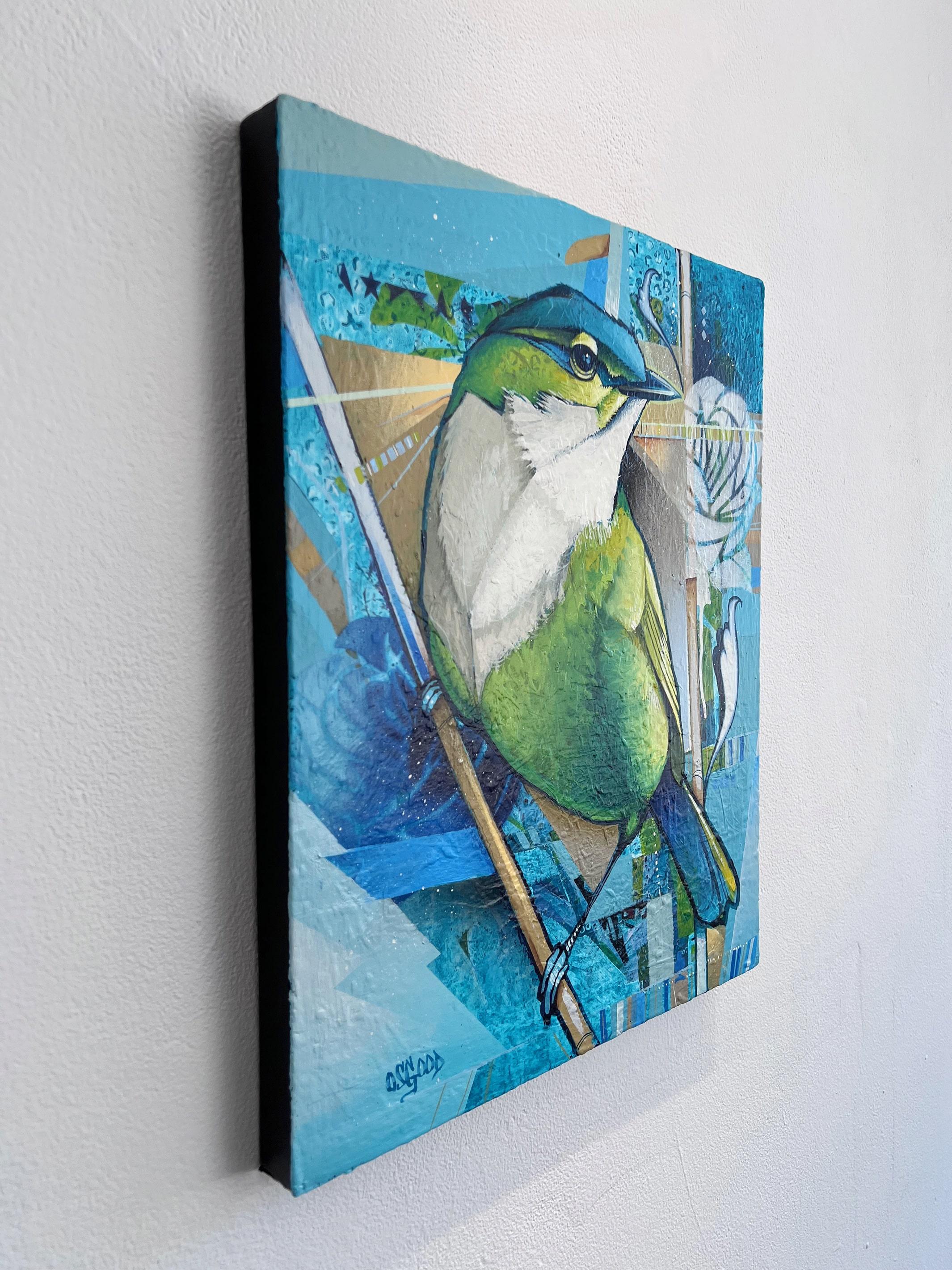 Directional Intent - Contemporary Green Bird Painting 2