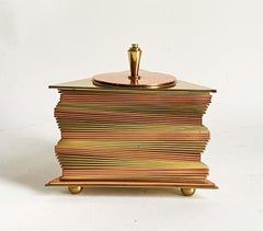 John Otar Brass & Copper Mixed-Metal Machine Age Art Deco Lidded Box