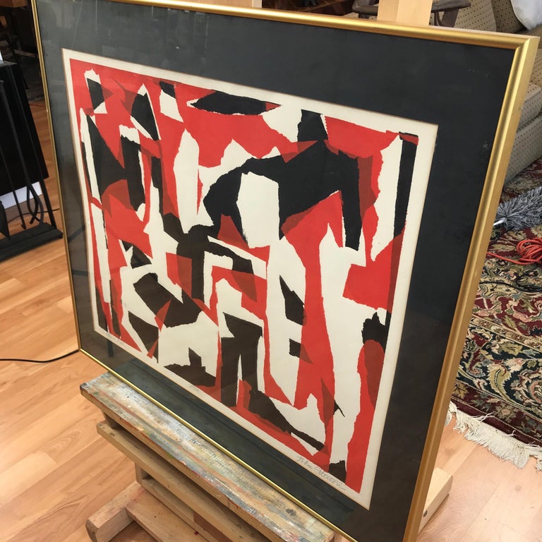 John Otterson “Broken Red” Abstract Serigraph, Signed and Numbered