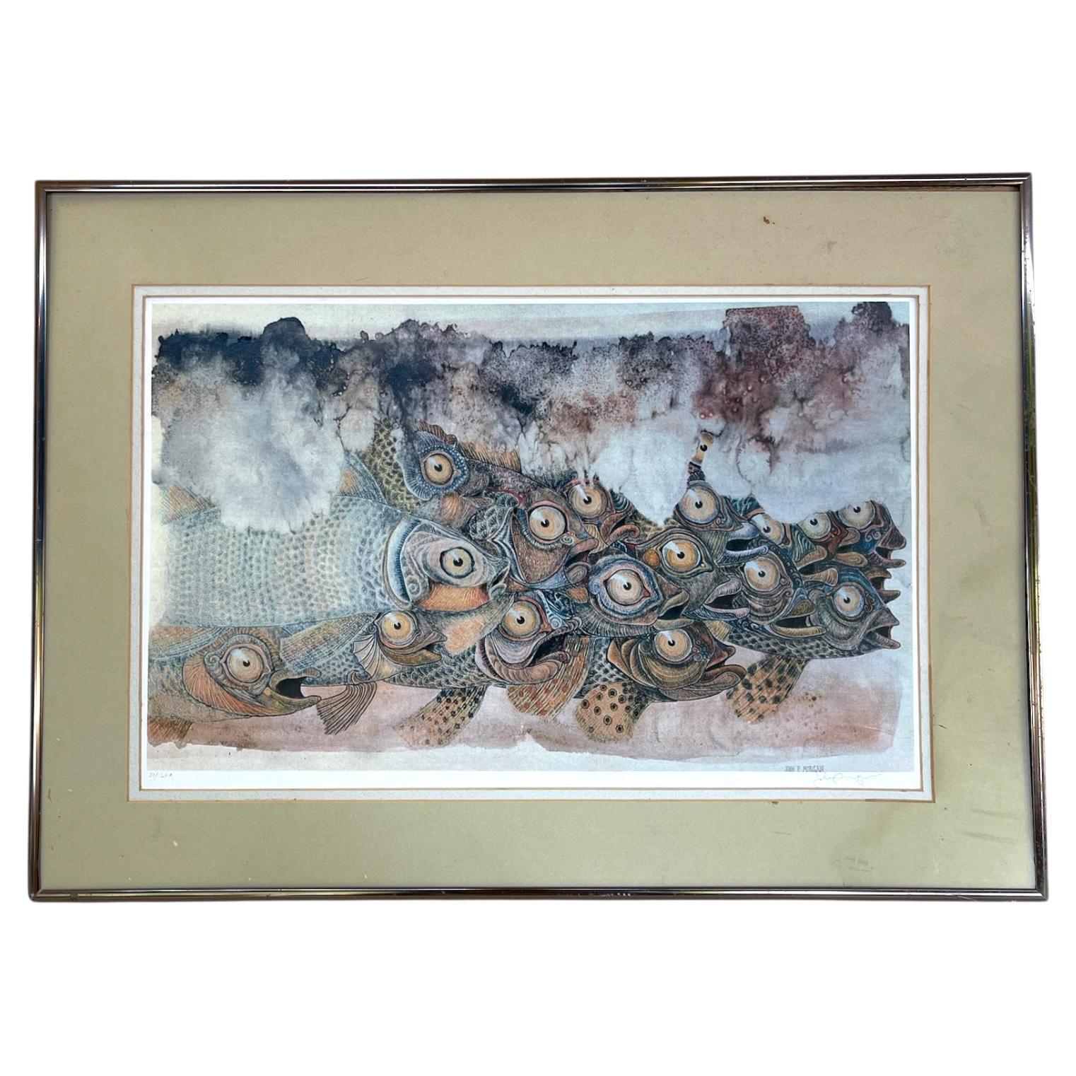 John P. Morgan "School" Limited Edition Signed Laser graph Print, Reliance Press For Sale