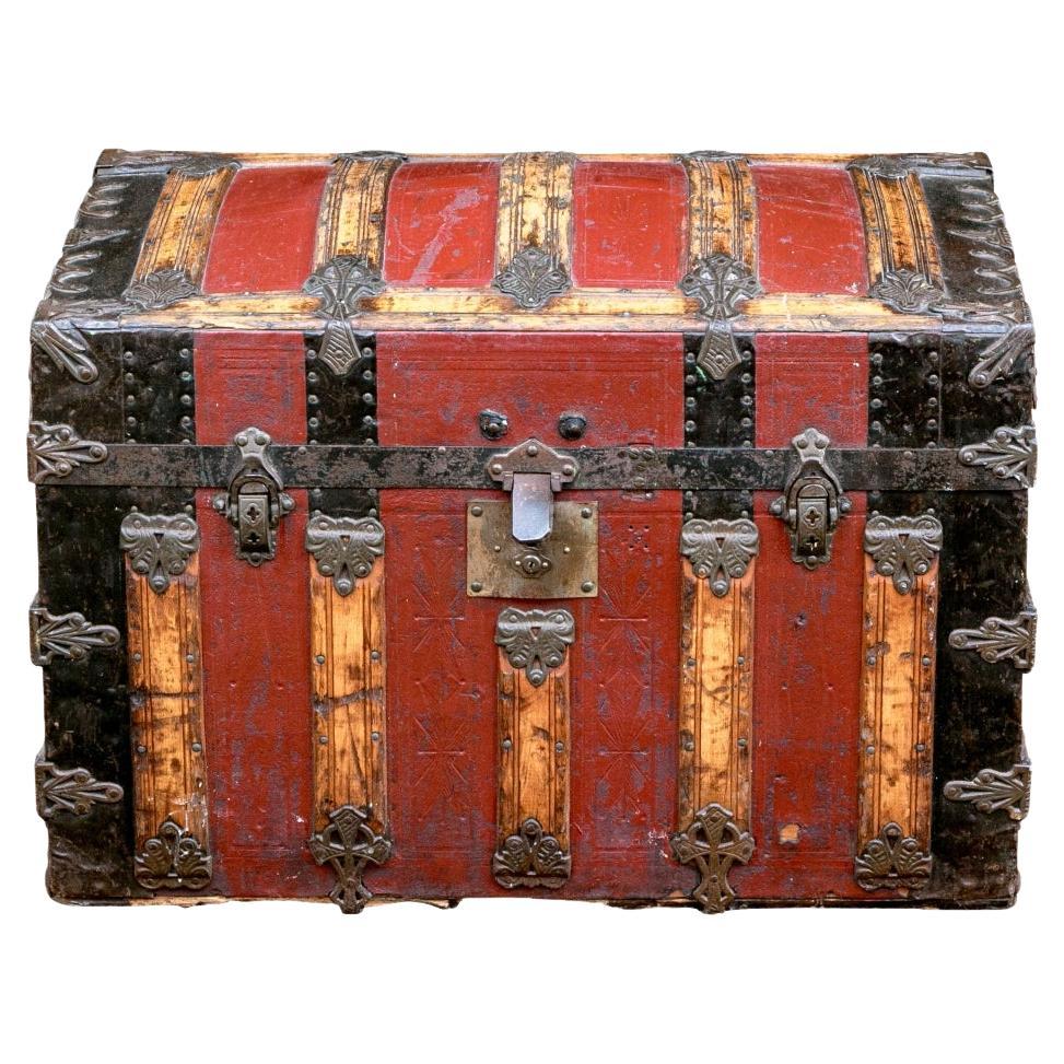 John P. Shriner & Co. Domed Steamer Trunk