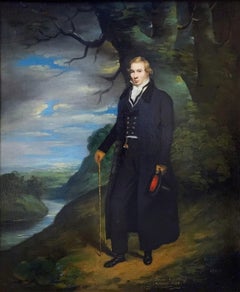 Porträt eines Gentleman in einer Landschaft, schottische Porträts, Porträt, Wealthy