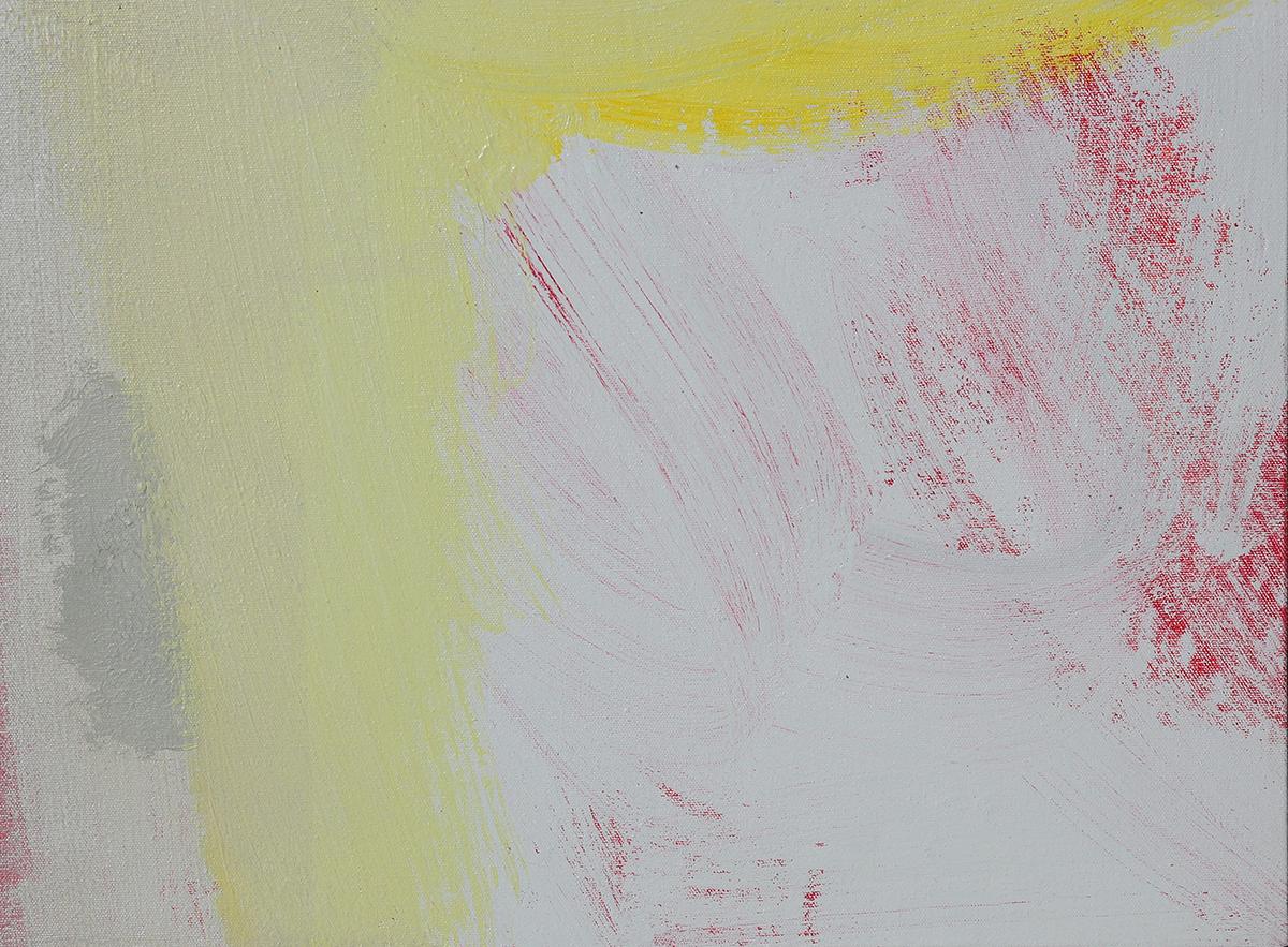Grande peinture expressionniste abstraite grise, bleue, rouge, verte et jaune en vente 3
