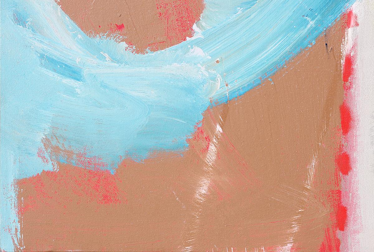 Large Gray, Blue, Red, Green, and Yellow Abstract Expressionist Painting 4