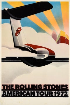 Original Vintage Music Concert Poster Rolling Stones American Tour 1972 Pashe
