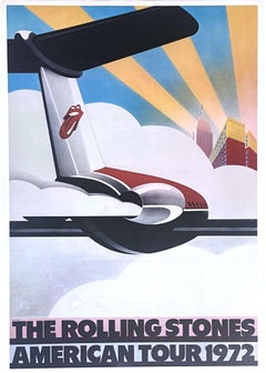 Gira americana de los Rolling Stones, raro cartel original de 1972 diseñado por John Pasche