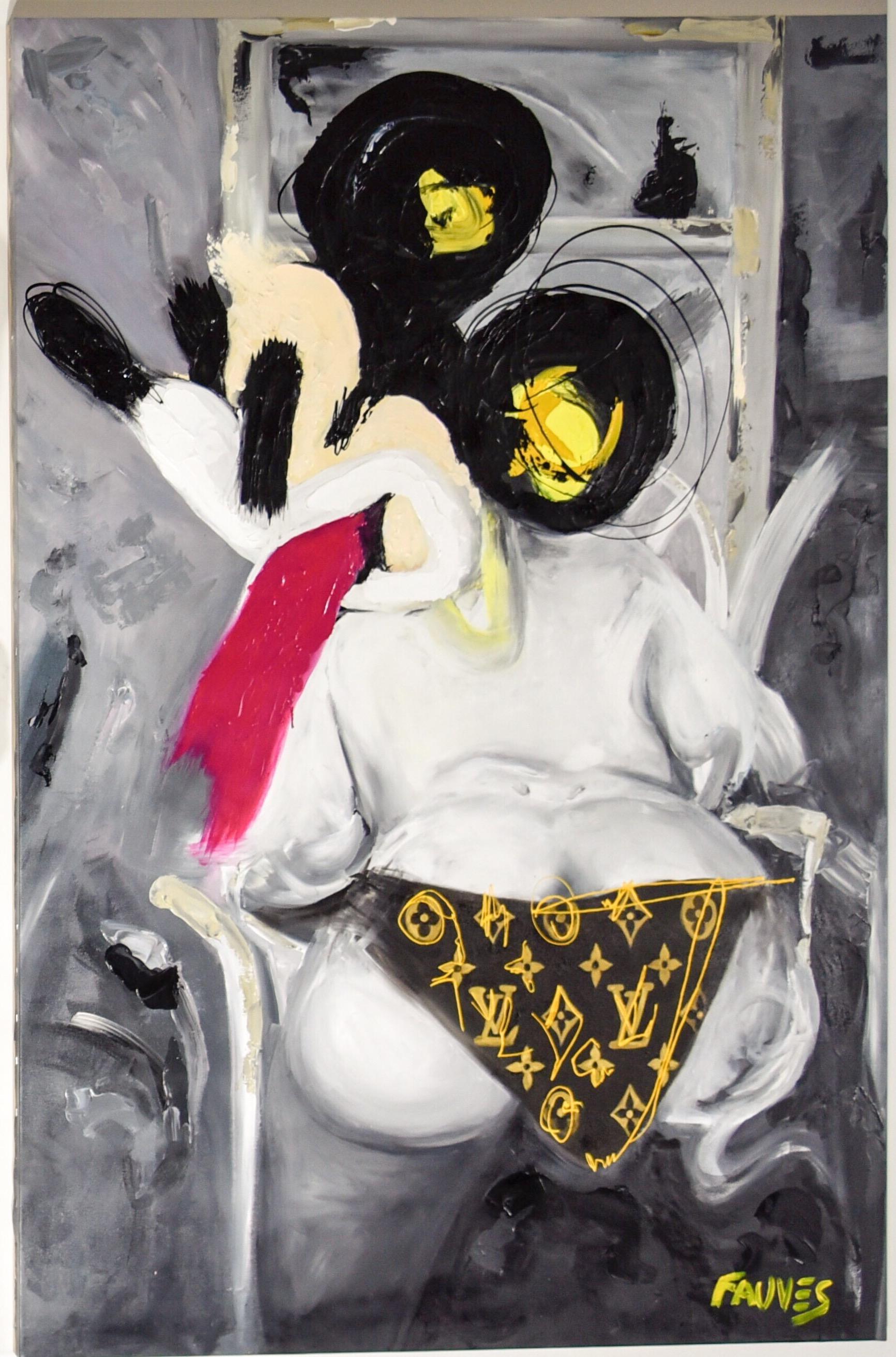 John Paul Fauves Figurative Painting - Mickey Under Louis