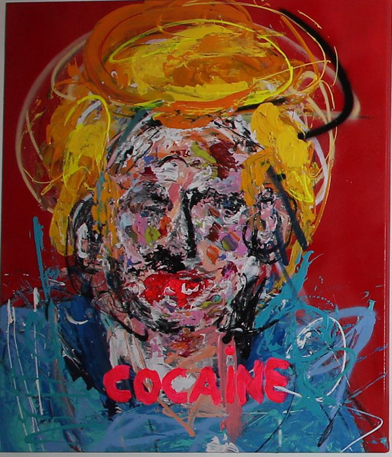 "COCAINE" Mixed media Painting 39x32 inch by John Paul Fauves 