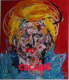 „COCAINE“ Gemälde in Mischtechnik 39x32 Zoll von John Paul Fauves 