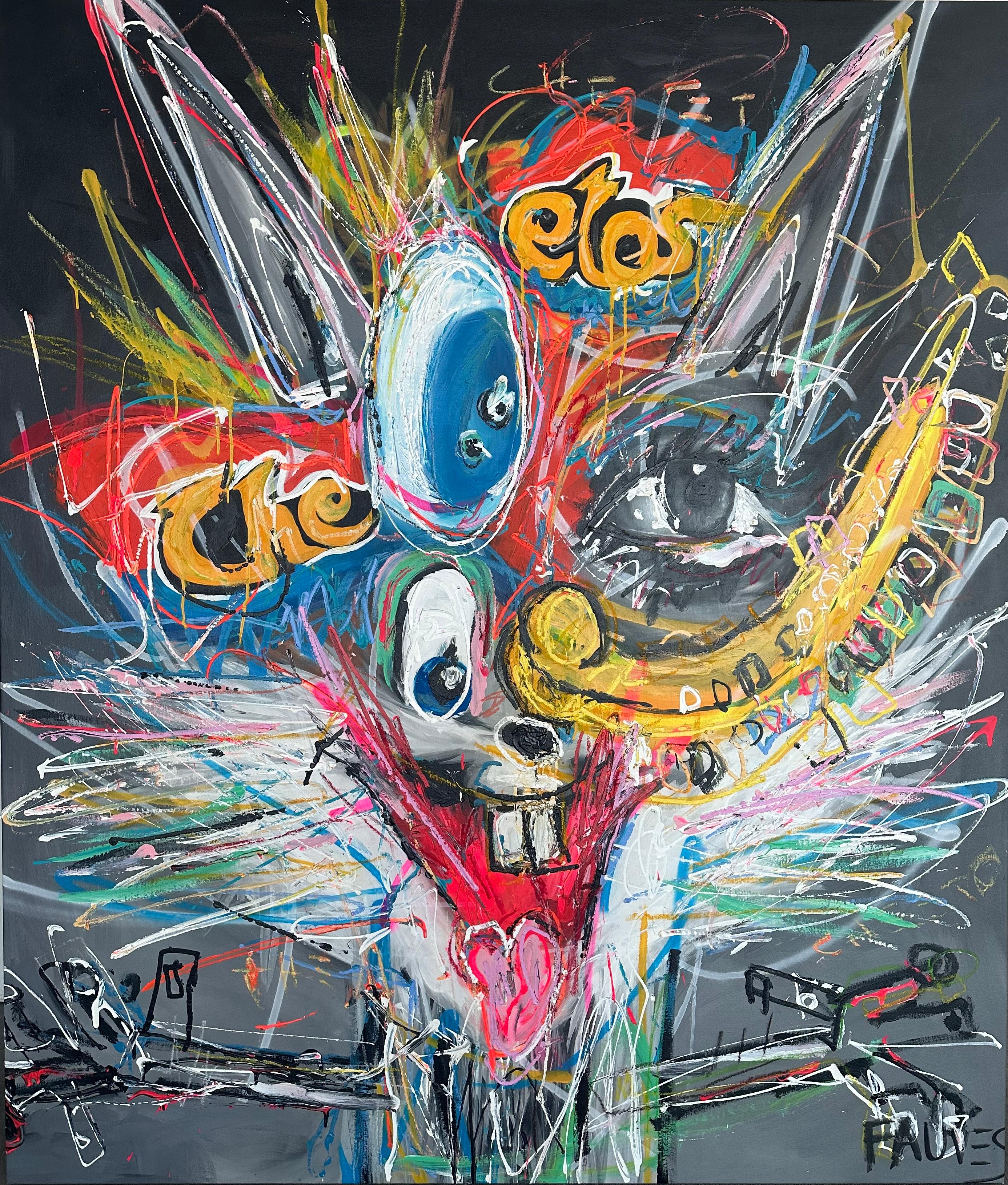 Pittura Pop Art "Hit the Peddle LA Cost Nights" di John Paul Fauves (66 x 56 pollici)