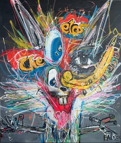Pittura Pop Art "Hit the Peddle LA Cost Nights" di John Paul Fauves (66 x 56 pollici)
