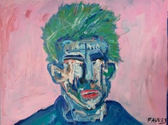"James Dean" Mixed Media Painting 48" x 68" in by John Paul Fauves 