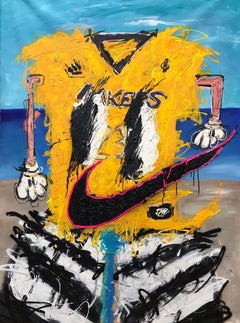 "Lakers" mixed media painting 80x54 inch by John Paul Fauves