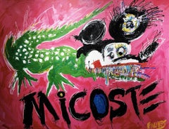 "Micoste" mixed media painting 62" x 82" in by John Paul Fauves