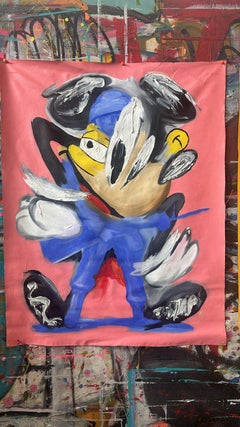 "Rosa Blau" Mischtechnik Malerei 39" x 31" Zoll von John Paul Fauves